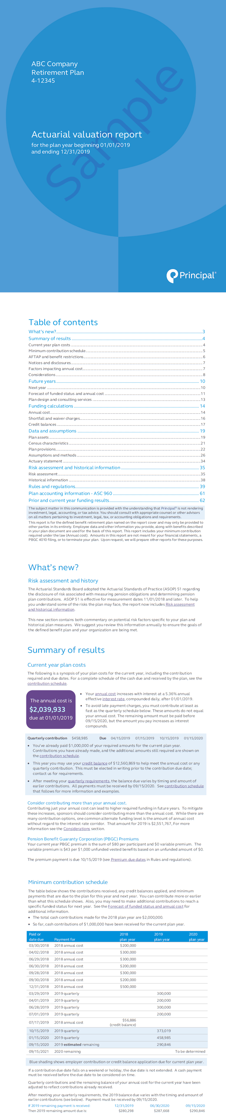 Actuarial Valuation Report